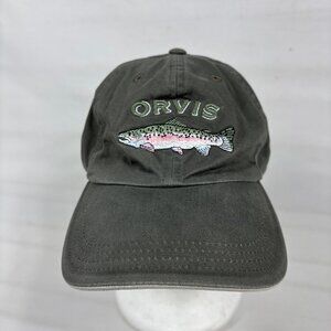Orvis Buzz Off Insect Shield Green Rainbow Trout  Fishing Fitted Cap Hat L/XL